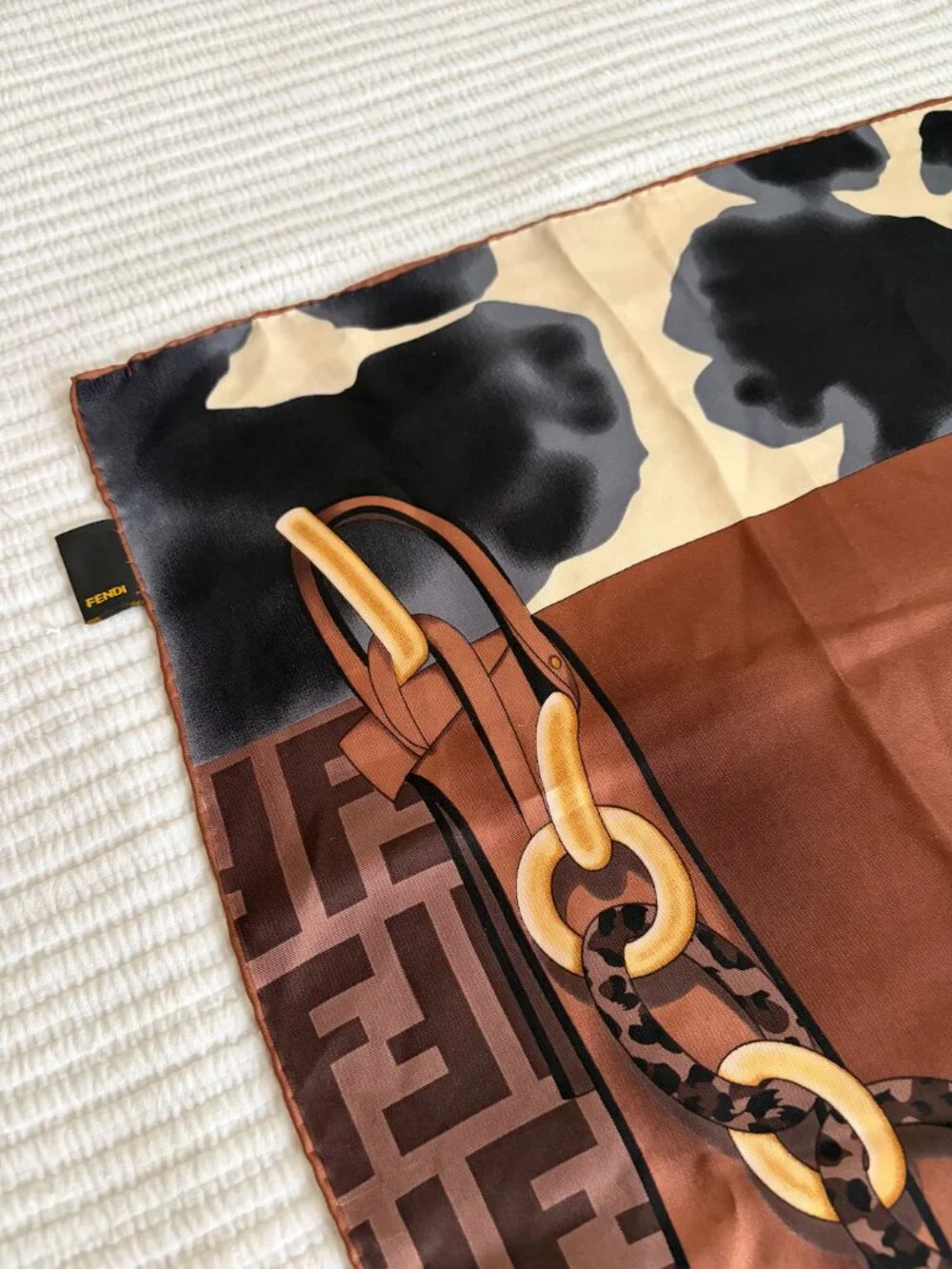Fendi Silk Scarf – FF Logo / Baguette Print - Picture 3 of 3